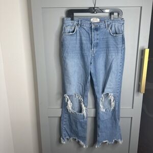Free People "We The Free" Distressed Button Fly Jeans Women's Size 30 Straight L